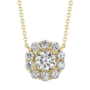 0.79ctw Diamond Cluster Necklace