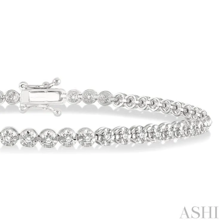 1 ctw Round Cut Diamond Illusion Bracelet in 10K White Gold