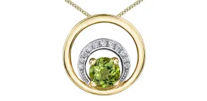 10k Peridot Circle Pendant