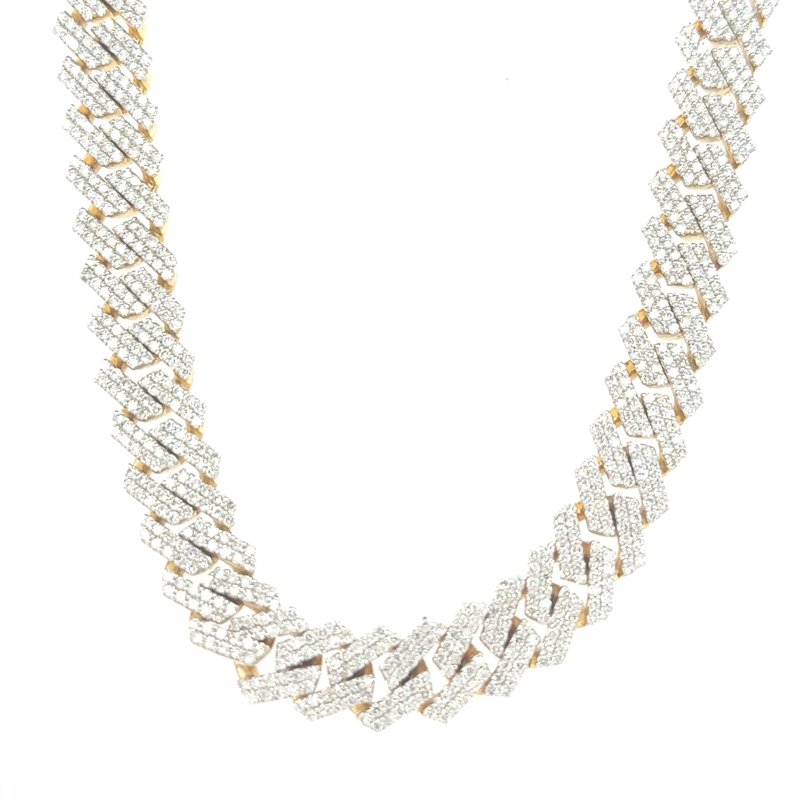 10K Yellow Gold 16.35ct Diamond Cuban Necklace (20-inch)