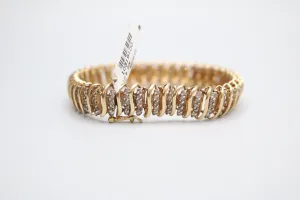 10K Yellow Gold Diamond Tennis Bracelet (6.30 CTW) (7.25 Inches) (Local Pick-Up Only) Clearance!