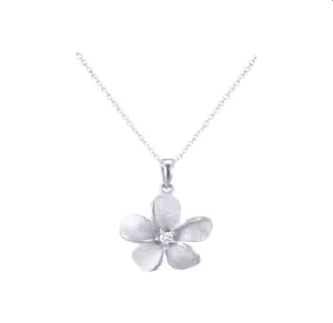 11mm 14k Plumeria Pendant with 0.02 carats diamond