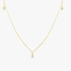 14k 5 Diamond Dangle Necklace