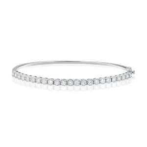 14K Gold & Diamond Bezel Bangle - 1.06ct