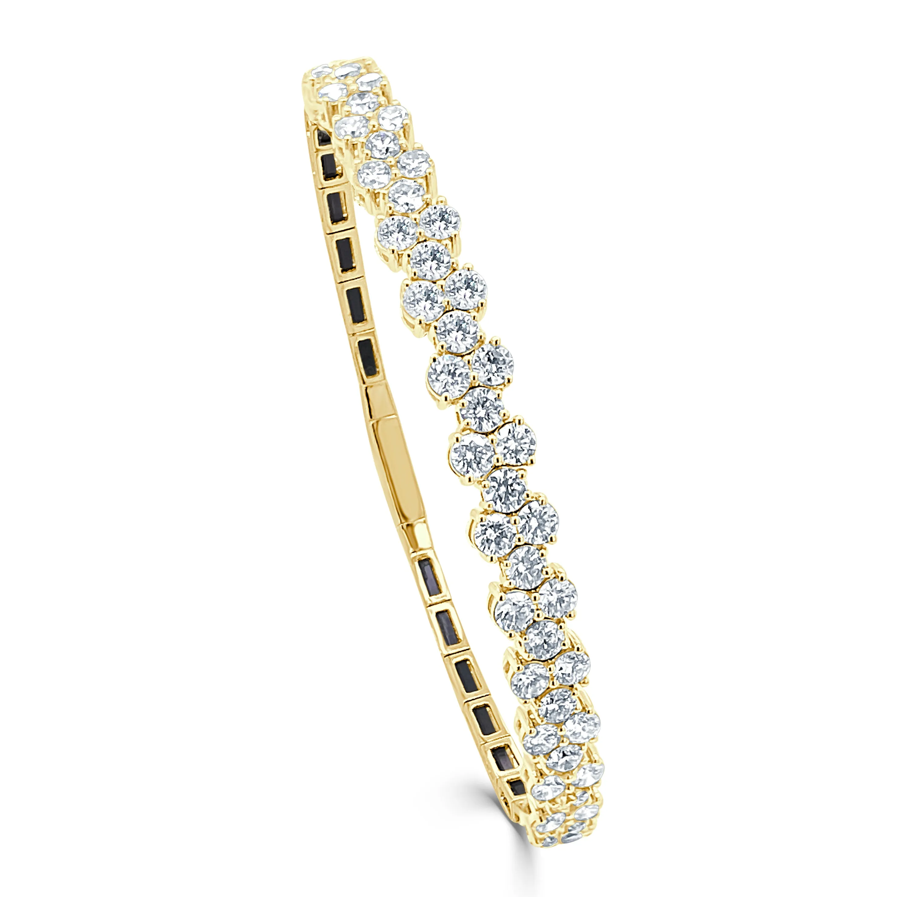 14k Gold & Diamond Flexible Bangle - 3.90ct