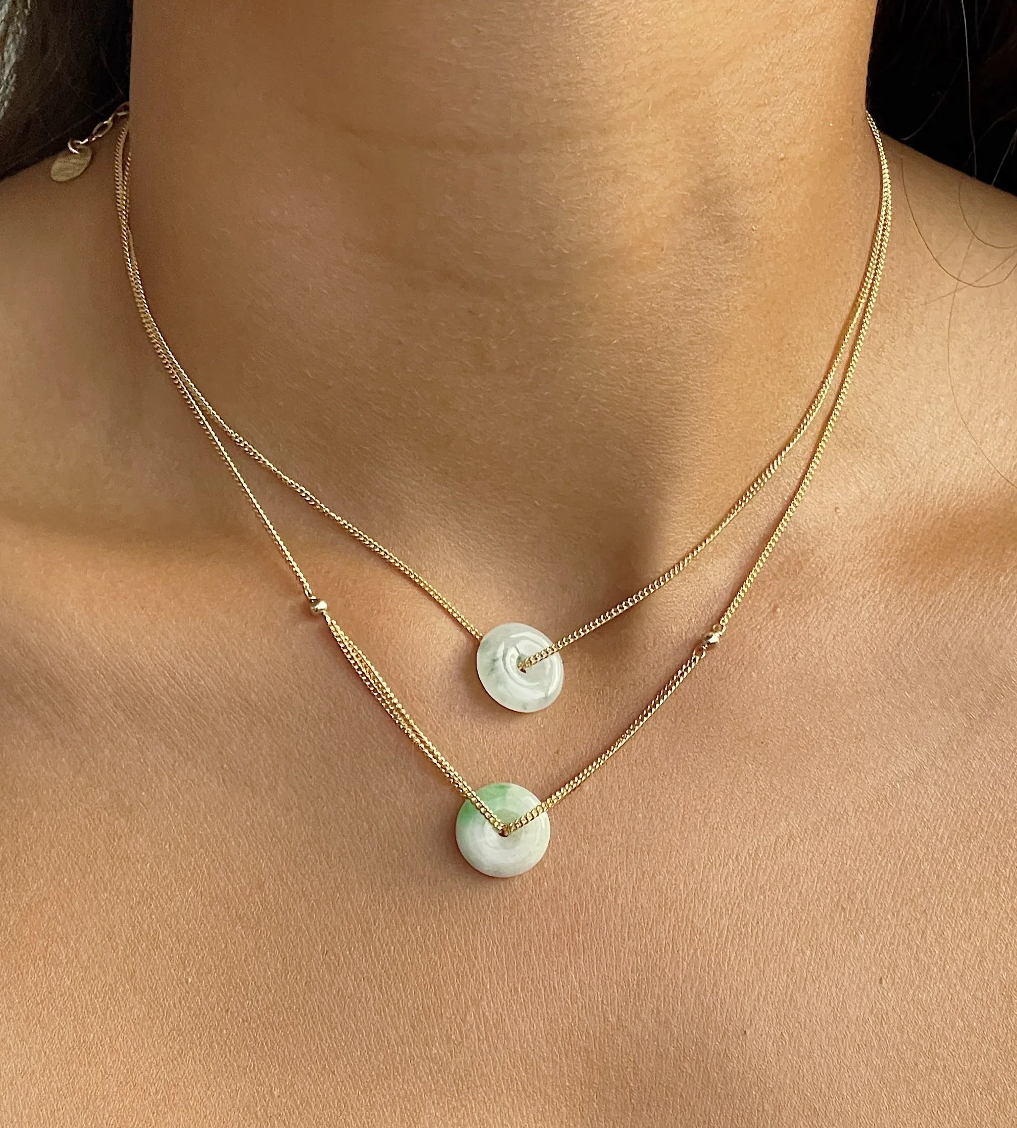 14K Gold Classic Jadeite Necklace