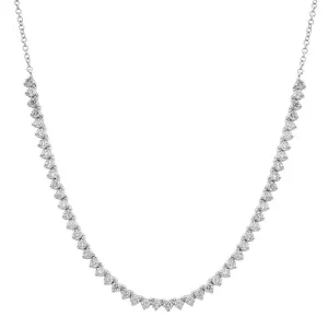 14k White Gold Diamond Tennis Chain Necklace