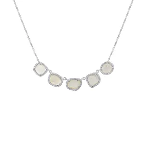 14KT GOLD DIAMOND 5 SLICE NECKLACE