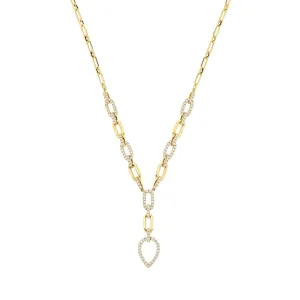 18ct Gold 1.30ct Diamond Pear Shaped Drop Necklace