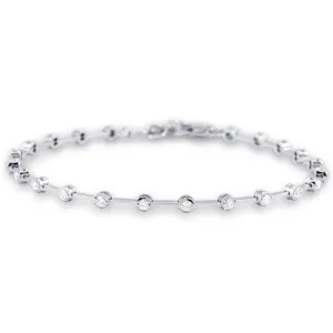 18ct White Gold 0.60ct Diamond Bar Set Bracelet