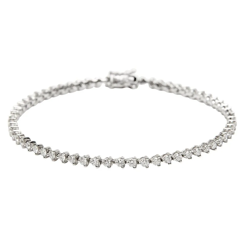 18ct White Gold Brilliant Cut Diamond Bracelet