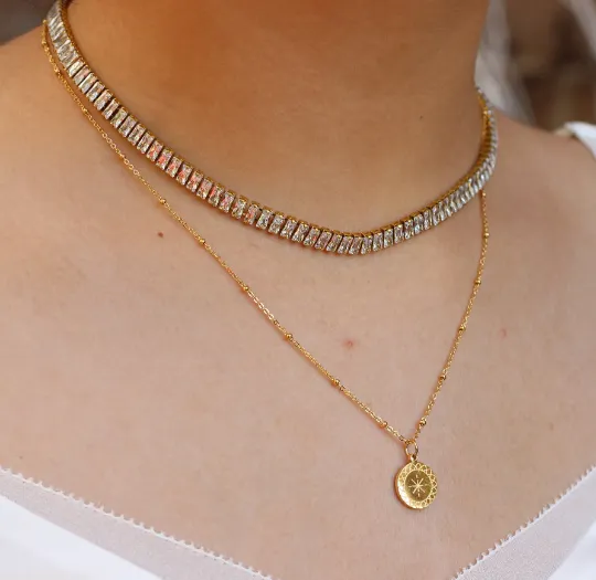 18K Gold-Filled Tennis Necklace