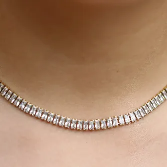 18K Gold-Filled Tennis Necklace