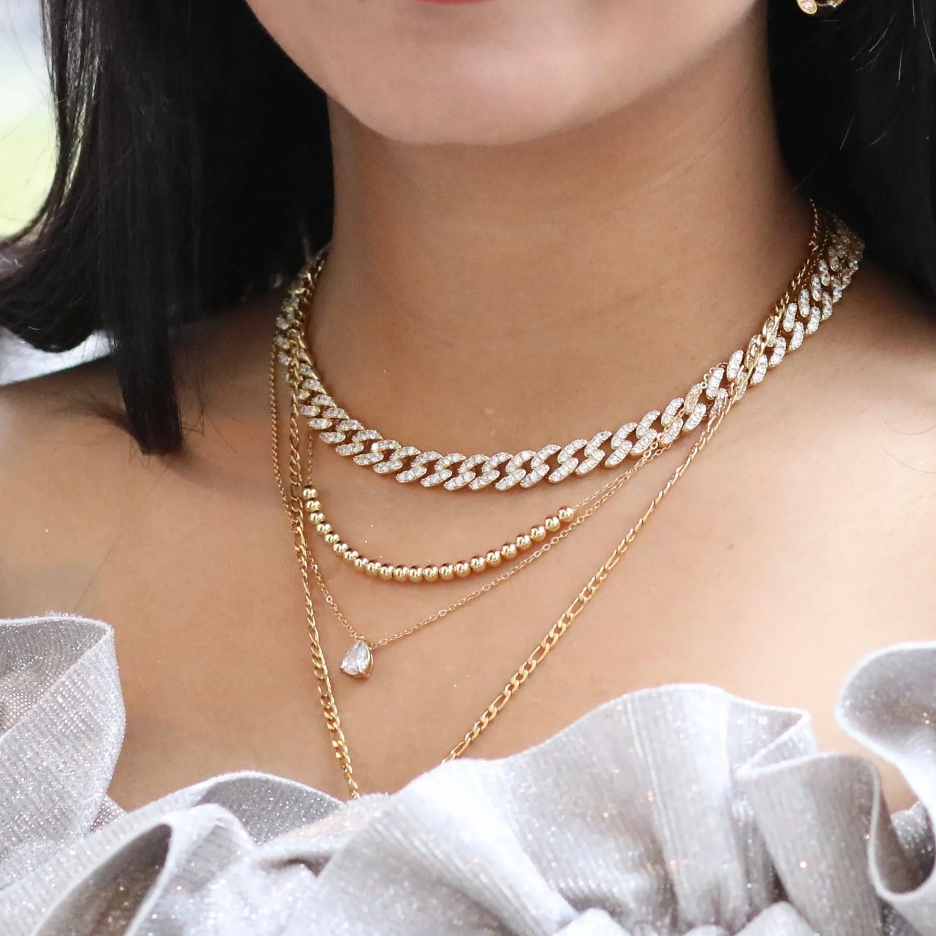 18K Gold-Filled Zirconia Pave Necklace