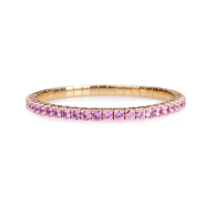 18K Gold Stretch Pink Sapphire Tennis Bracelet, 2.25-8.58 Carats