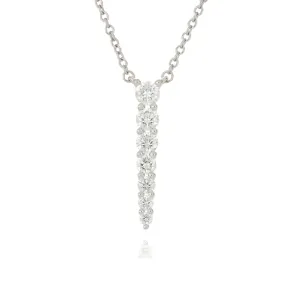 18k White Gold Tapered Diamond Necklace