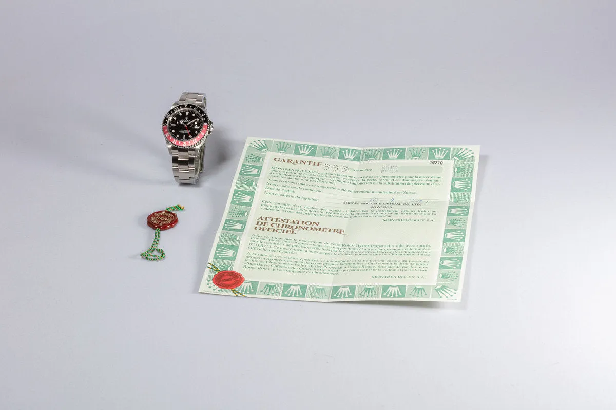 2000 Rolex GMT-Master II 16710 "Coke" Bezel with Papers