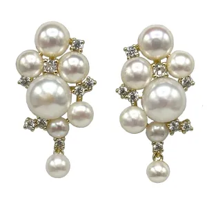 339-01-G | PEARL & CRYSTAL GRAPE EARRINGS