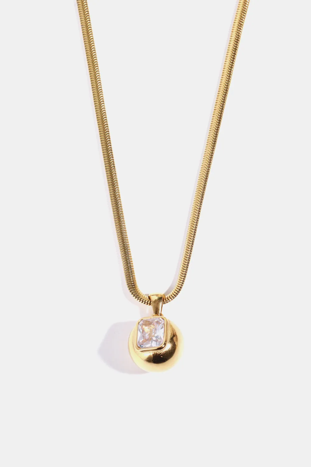 4 Zircon 18K Gold-Plated Geometrical Necklace