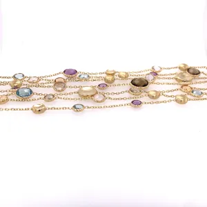 7 Strand Multicolor Gemstone Bracelet