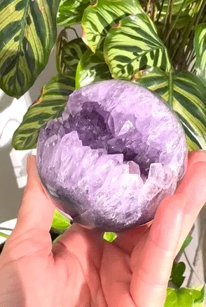 Amethyst Druzy Crystal Sphere