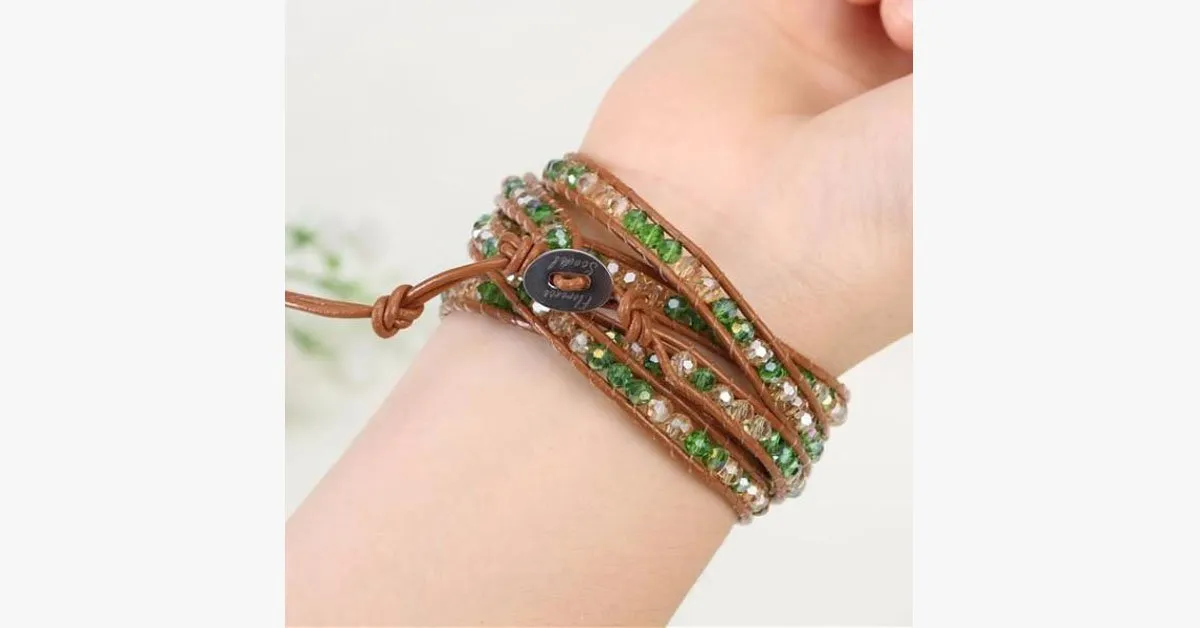 August Peridot Wrap Bracelet