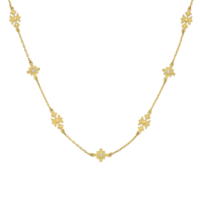 Ayllu Necklace | 22k Gold Plate | White Zircon