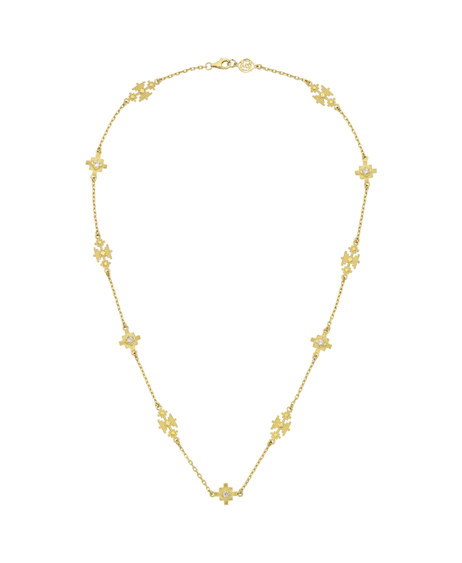 Ayllu Necklace | 22k Gold Plate | White Zircon