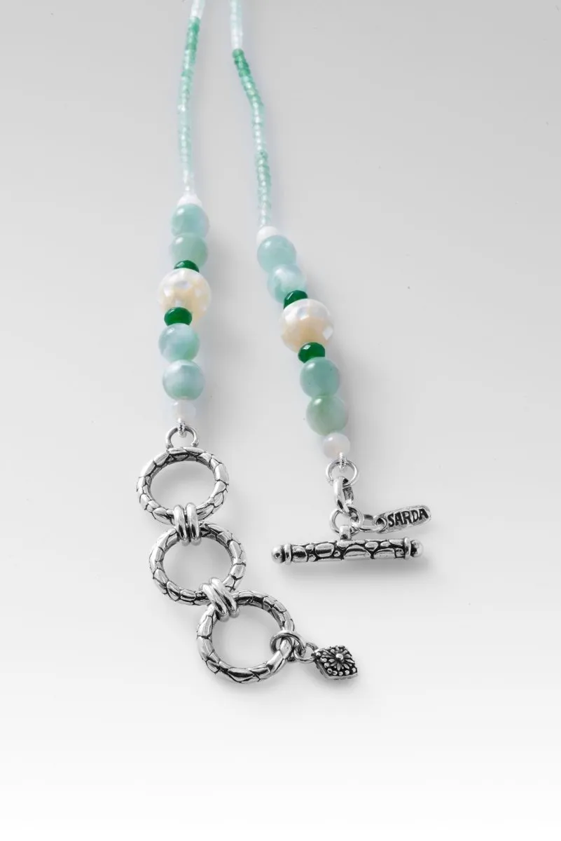 Beaded Ombre Green Onyx Necklace™ in Watermark