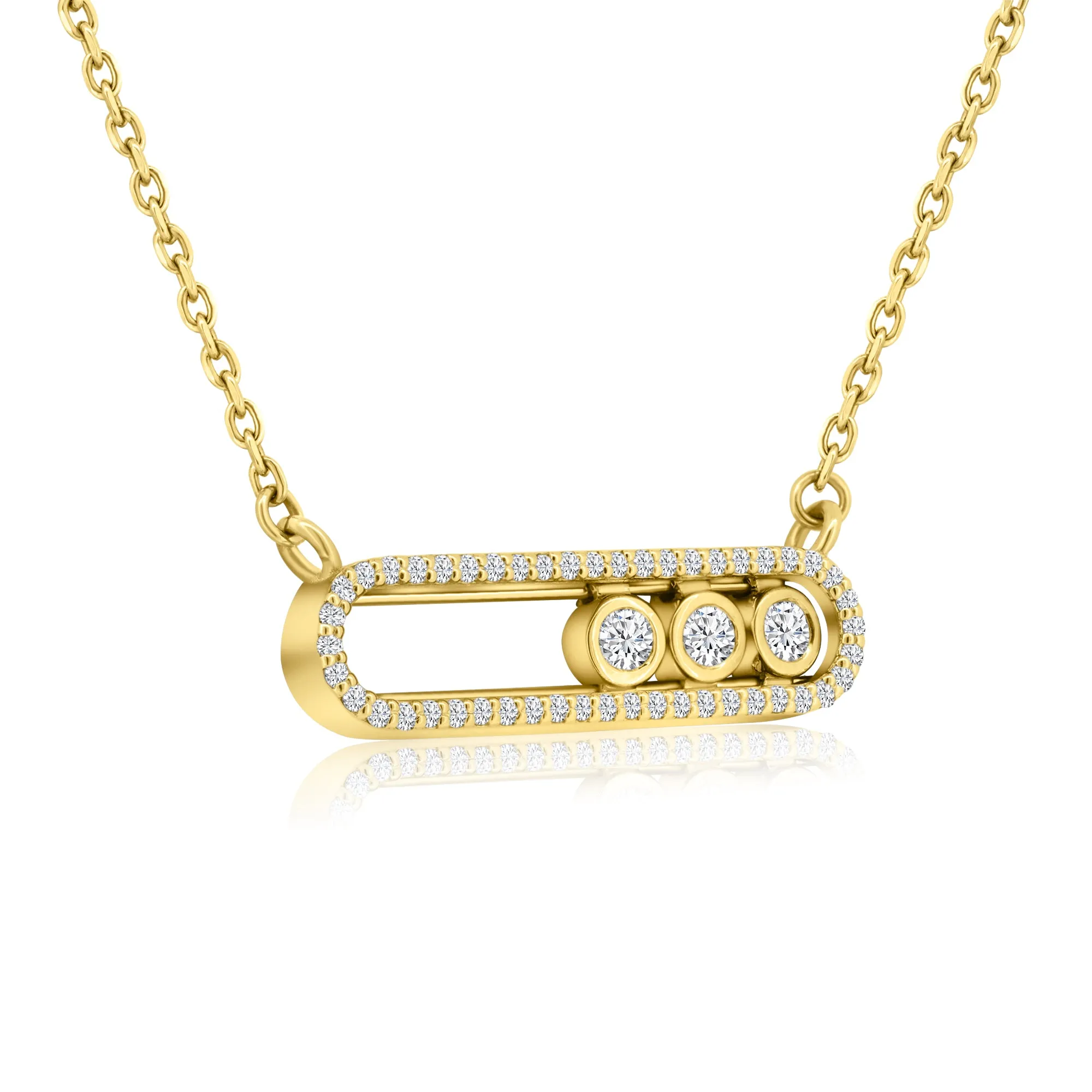 Bezel Diamond Sliding Necklace