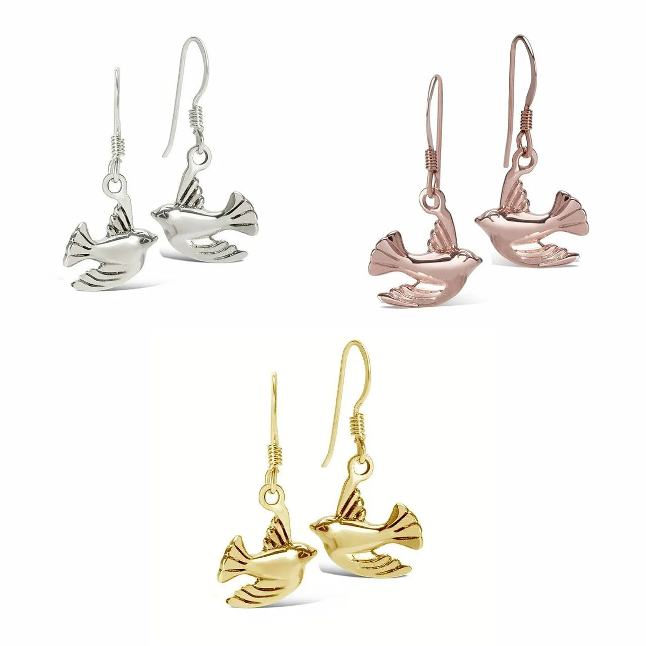 Bird Earrings | Silver