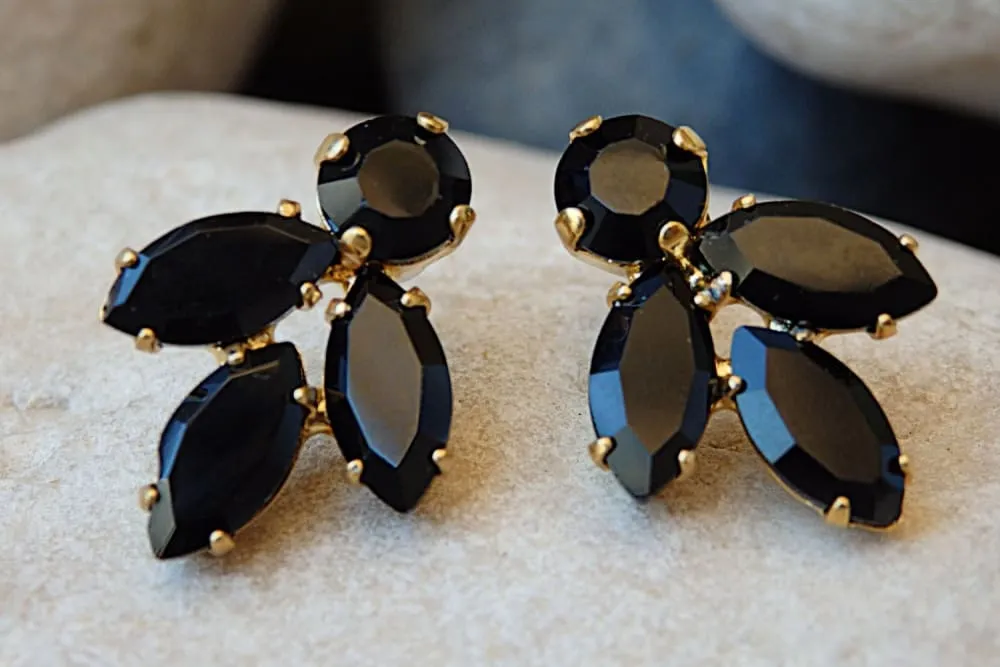 Black Crystal Earrings