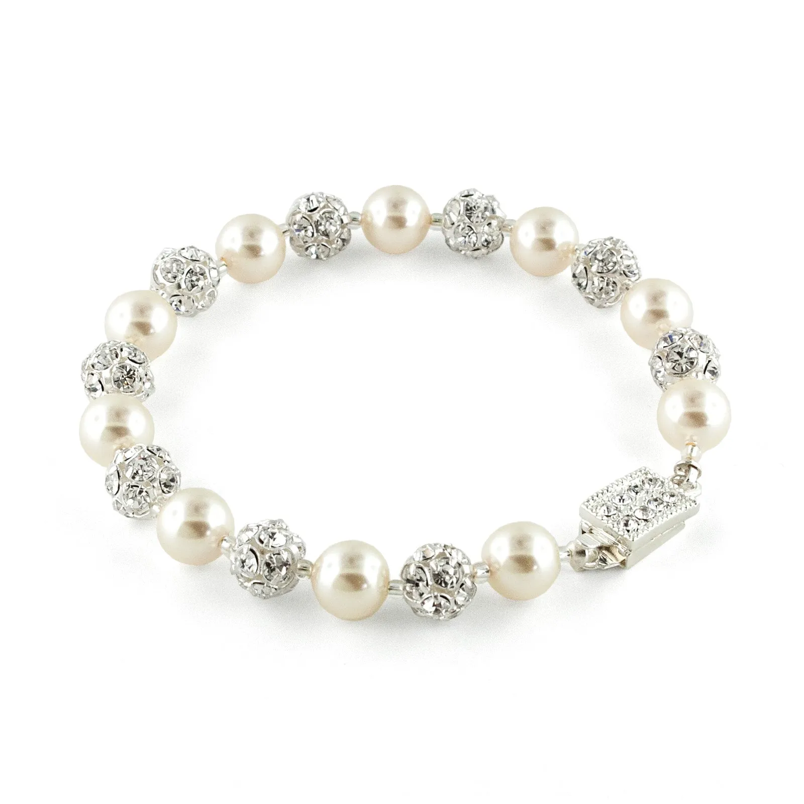 Bracelet with Rhinestone Beads & Glass Pearls