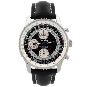 Breitling Mens Montbrilliant Datora Stainless Steel 43mm Black Dial Watch Reference #: A21330