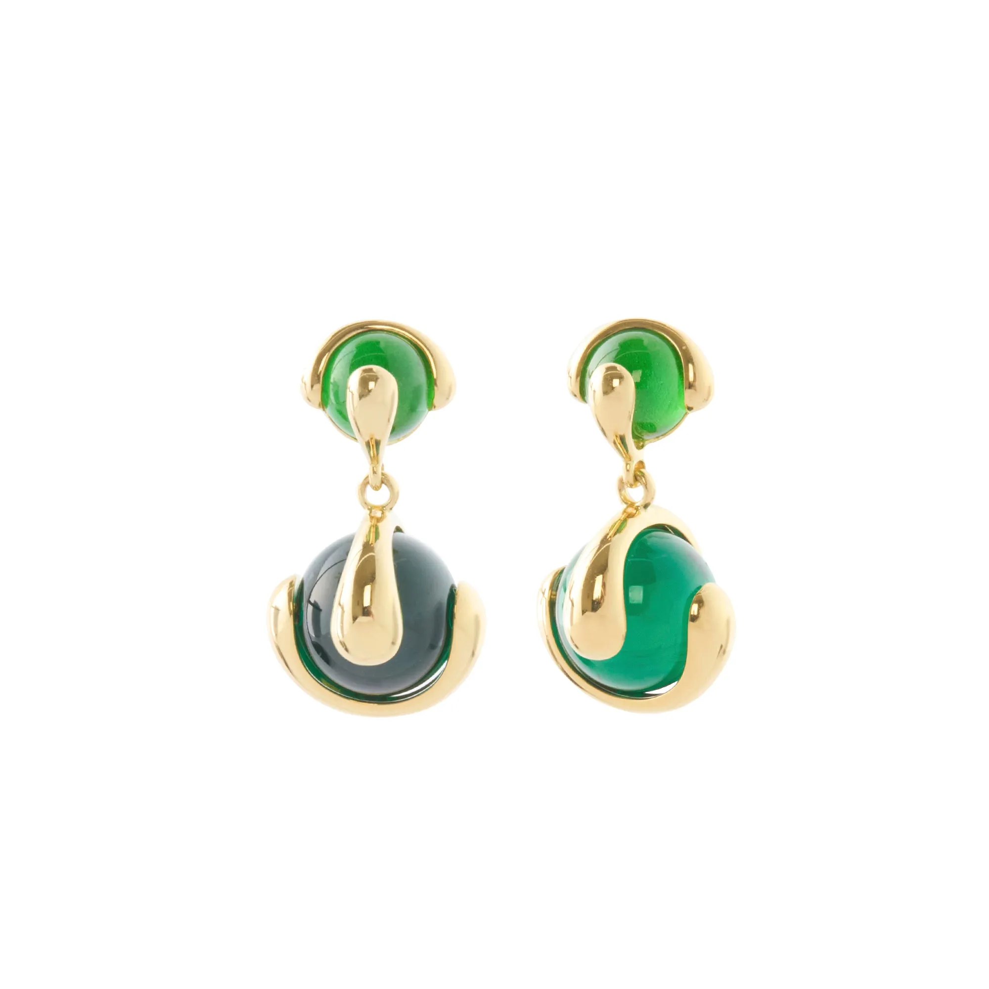 Cardan Earrings - Green Russian Quartz