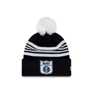 Carlton Blues Heritage Stripe Beanie with Pom