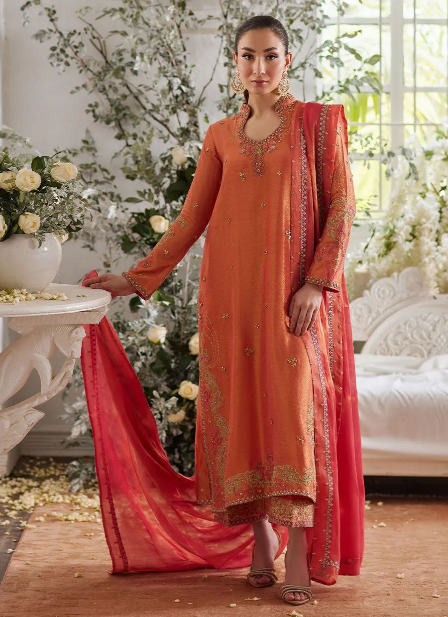 Ceren Coral Shirt and Dupatta