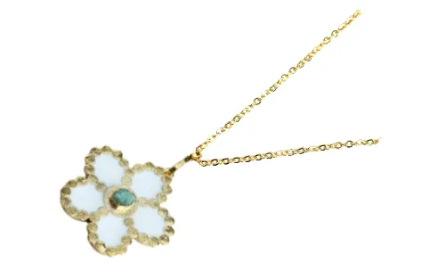 Chain Rose Collection Colombian Raw Emerald & 24k Gold Plated Chain