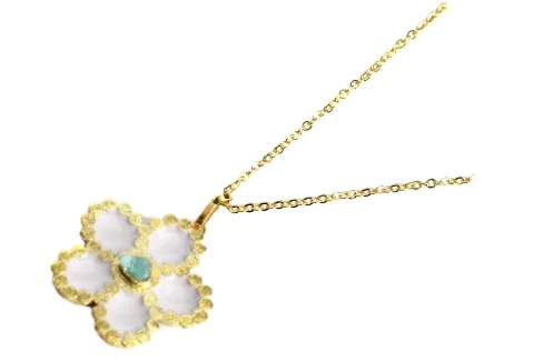 Chain Rose Collection Colombian Raw Emerald & 24k Gold Plated Chain