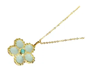 Chain Rose Collection Colombian Raw Emerald & 24k Gold Plated Chain