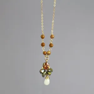 Champagne Zircon Bee Necklace