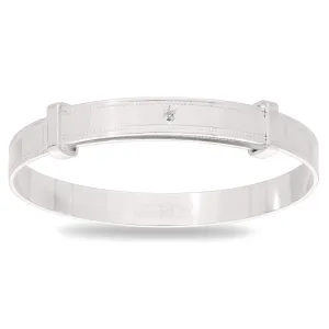 Children's Silver Diamond Star Bangle (0-3 years)