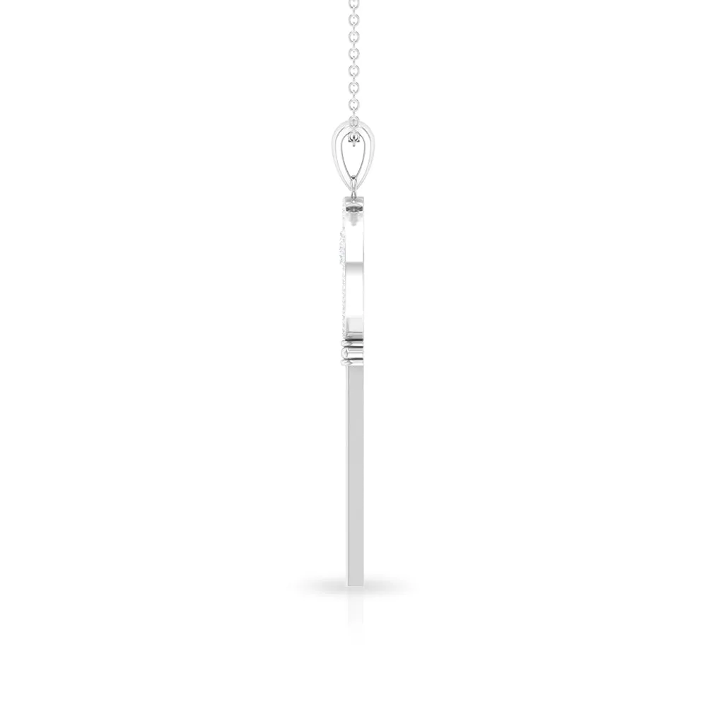 Classic Key Pendant Necklace with Cubic Zirconia