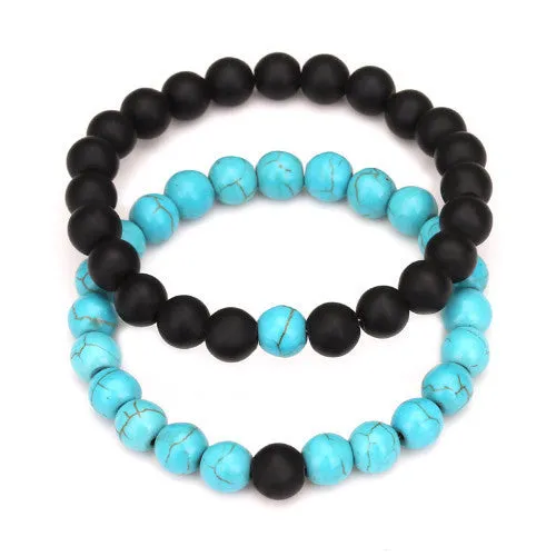 Classy Couple Bracelet Black/Turquoise