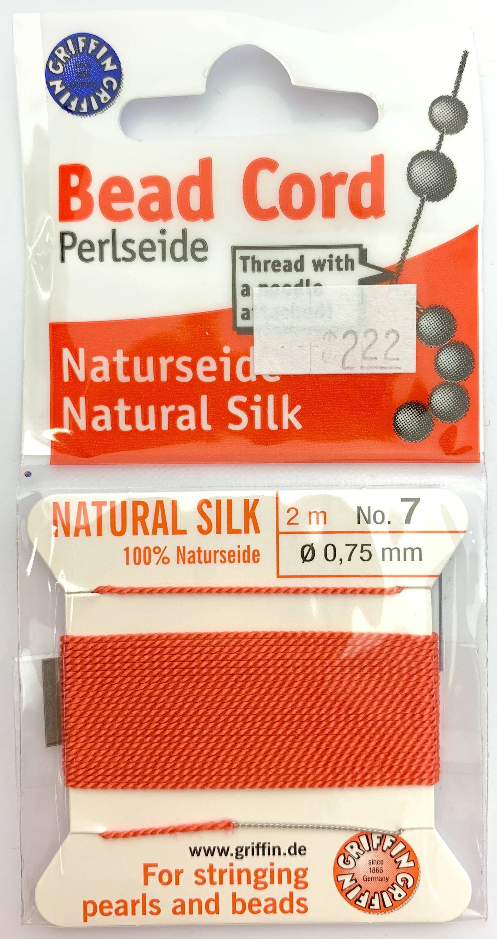 Coral Bead Cord - Perlseide