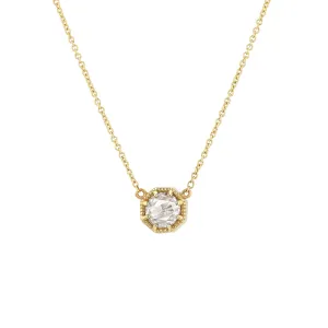 Crown Bezel Diamond Necklace