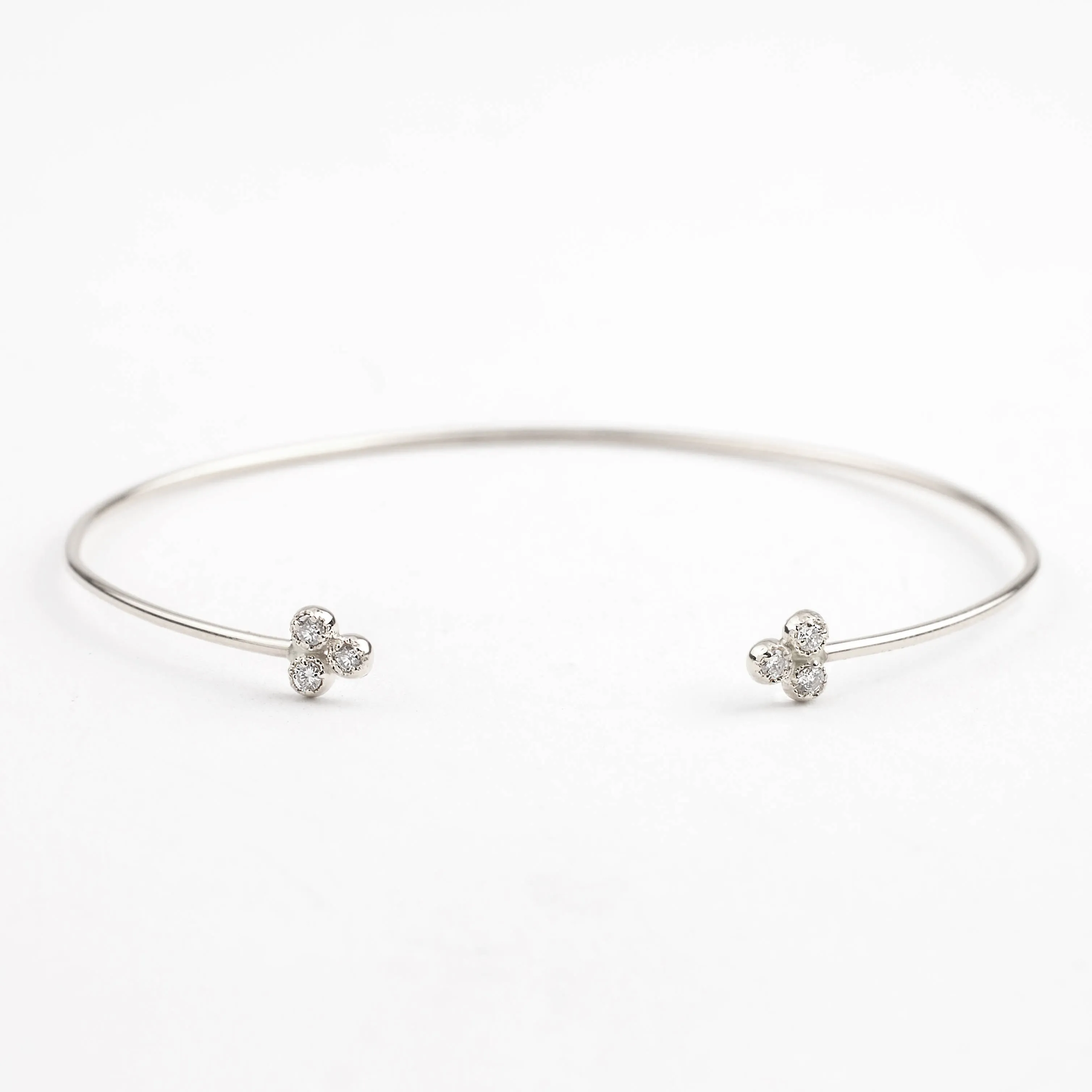 Dahlia Trio Diamond Open Cuff Bracelet