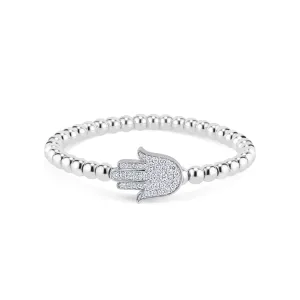 Diamond Hamsa Stretch Bracelet