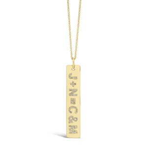 Diamond Initials Bar Pendant