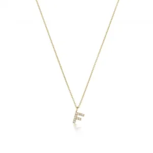 Diamond Jewellery 18ct Gold Diamond Initial Necklace NDQ154/F